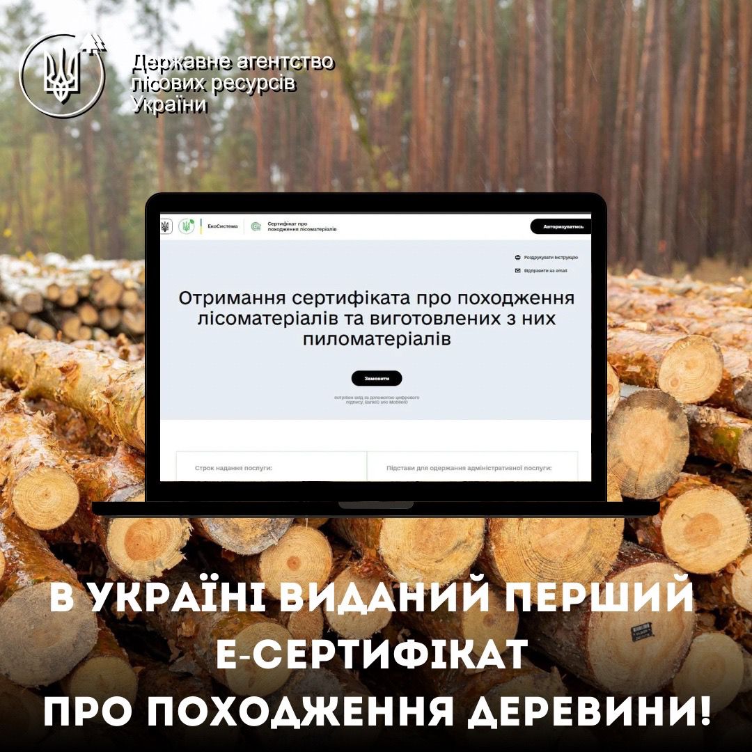 В Украине издан первый е-сертификат о происхождении древесины