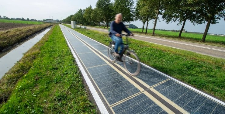 Фото: Colas Group Wattway | Велодорожка, покрытая солнечными панелями Wattway Pack