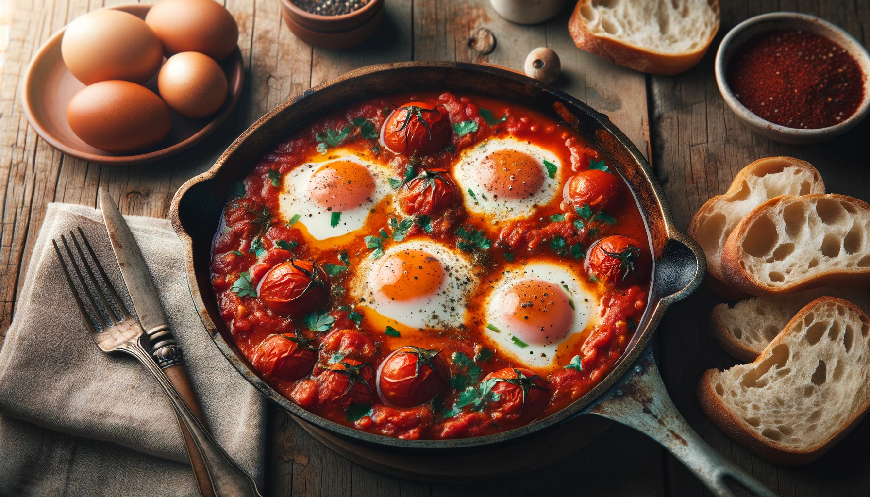 Вкусная шакшука: простой рецепт для хорошего начала дня Изображение сгенерировано ИИ