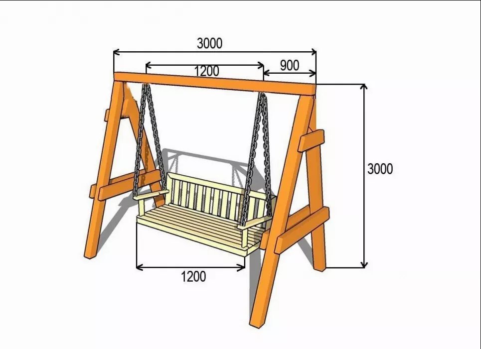 Качели для загородного участка собственноручно: советы и идеи Чертеж: Телеграмм-канал «Дача. Сад и огород»