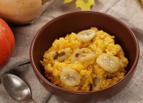 Пшоняна каша з гарбузом і бананом Покроковий рецепт
