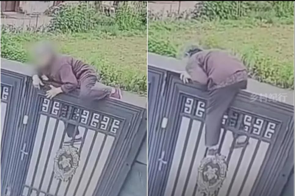 Возраст — не помеха: 92-летняя китаянка поразила интернет, преодолев 2-метровые ворота, чтобы сбежать из приюта для престарелых Фото: WEIBO
