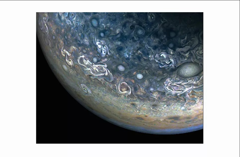 Зонд NASA зафиксировал живописные разноцветные тучи Юпитера (ФОТО) Фото: НАСА/Лаборатория реактивного движения-Калтех/SwRI/MSSS