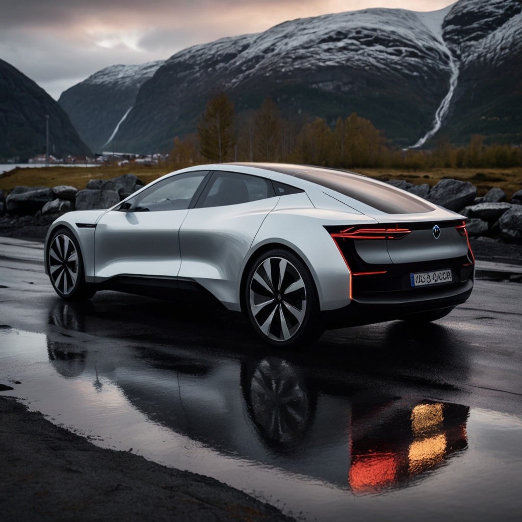 Норвегия стала первой страной мира, где электрокаров больше, чем бензиновых машин Изображение создано ИИ