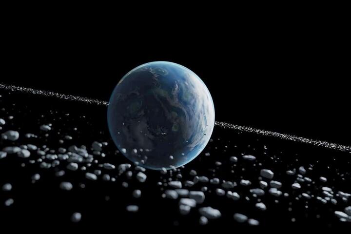 Земля имела систему колец, как Сатурн, и она влияла на климат Визуализация колец Земли. Фото: Oliver Hull