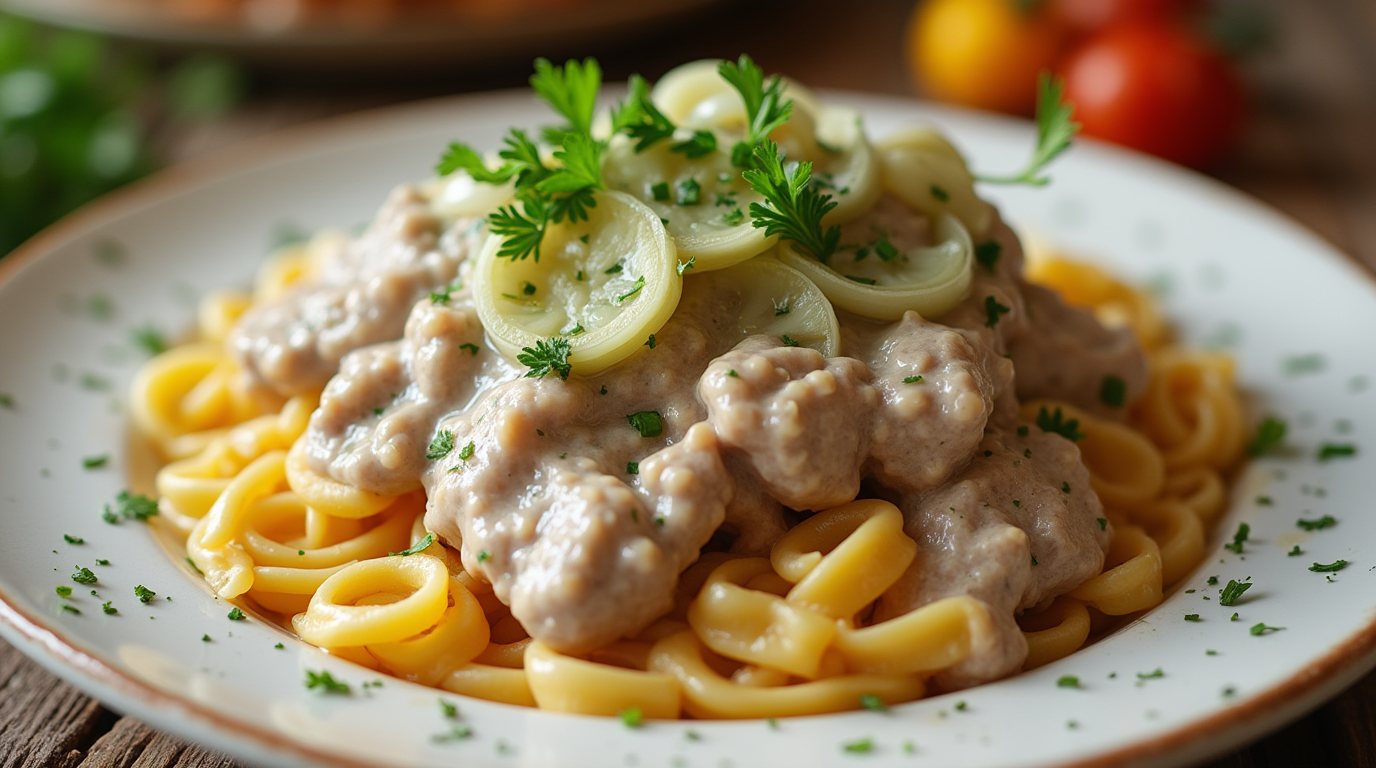 Мясо по-курземски – рецепт, адаптированный для легкого приготовления дома Изображение сгенерировано ИИ