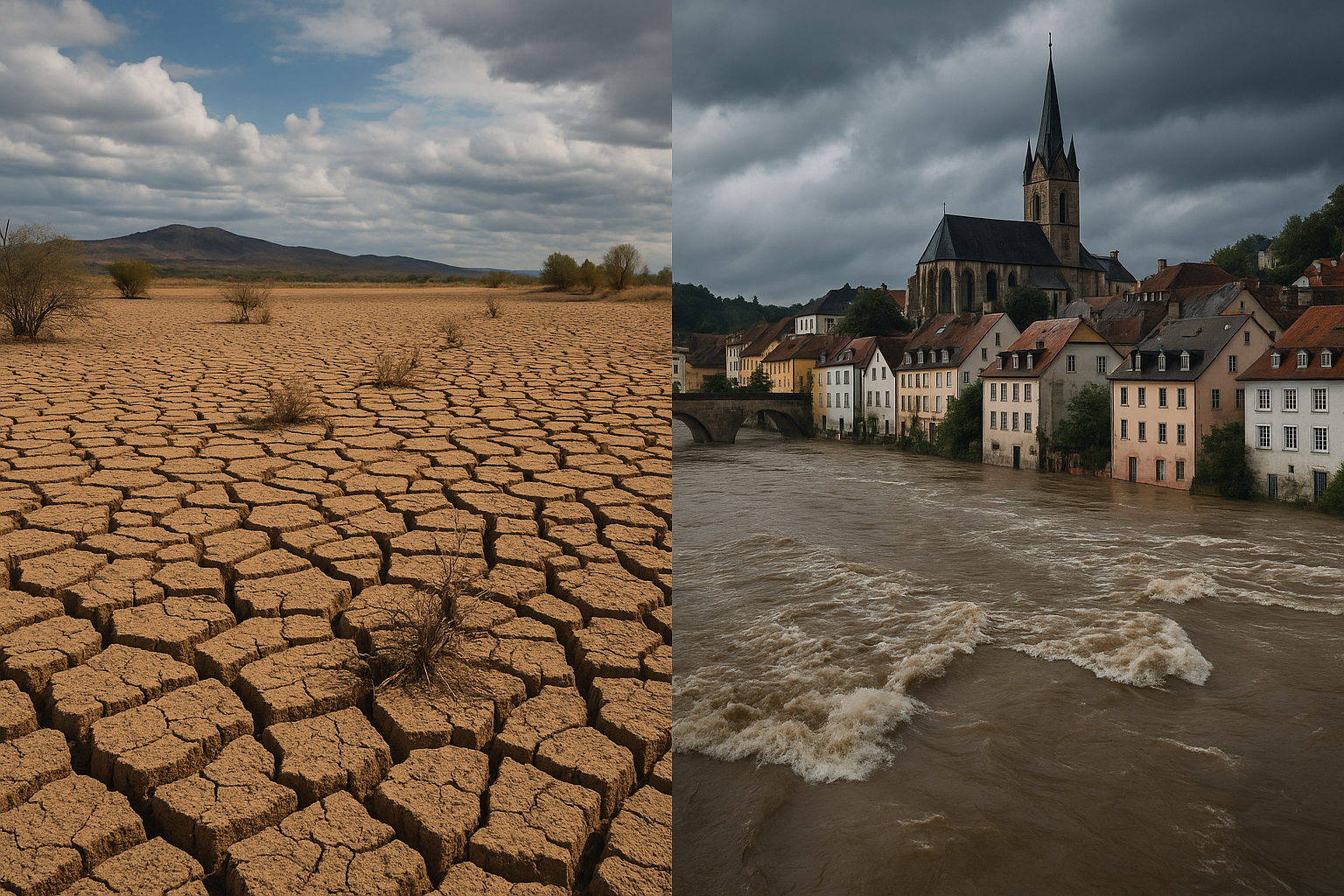 Климатический кризис в Европе: рекордный 2024 год и его последствия, неодинаковы для востока и запада Изображение сгенерировано ИИ