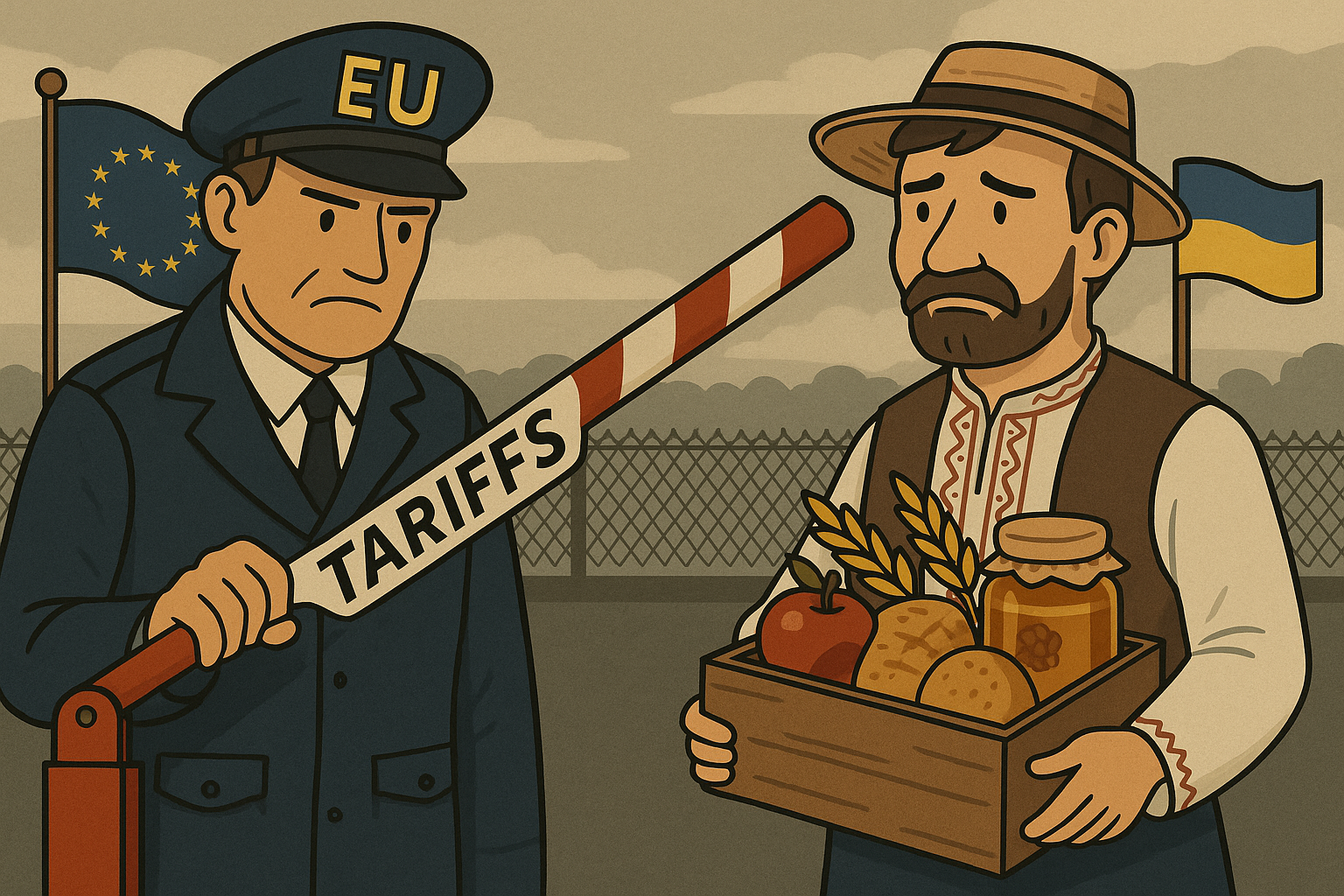 ЕС собирается вернуть пошлины на товары из Украины Изображение сгенерировано ИИ
