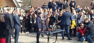 Володимир Зеленський у Нових Санжарах. Фото: Говорить Україна