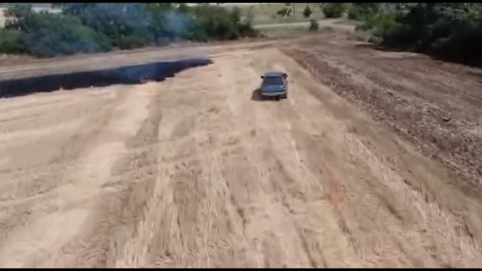 Палія стерні з Донеччини знайшли завдяки військовому безпілотнику Скріншот відео з безпілотника
