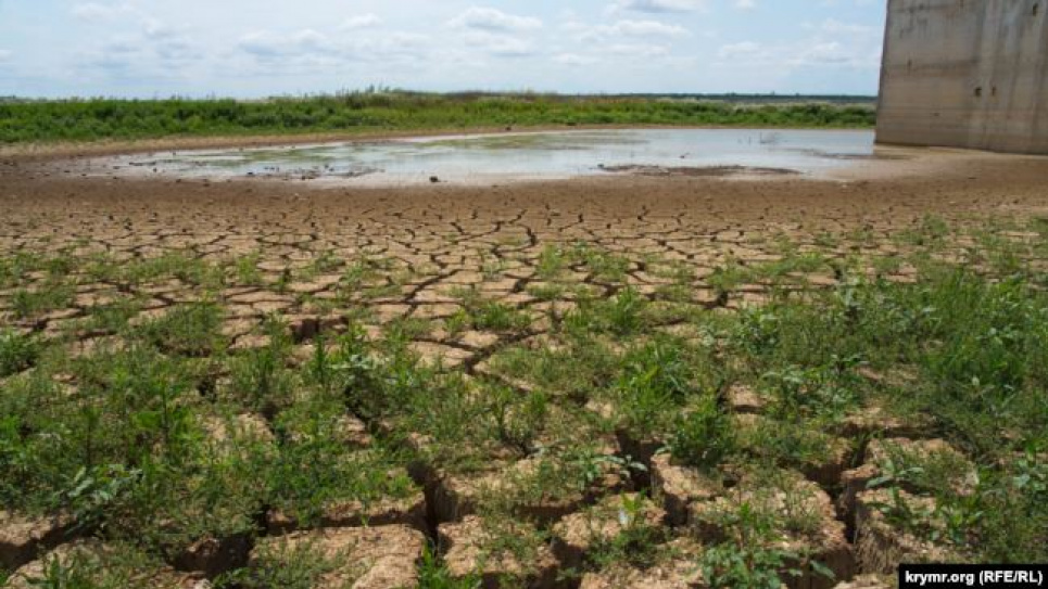 Обміліле Міжгірське водосховище в Криму. Фото: Крим.Реалії