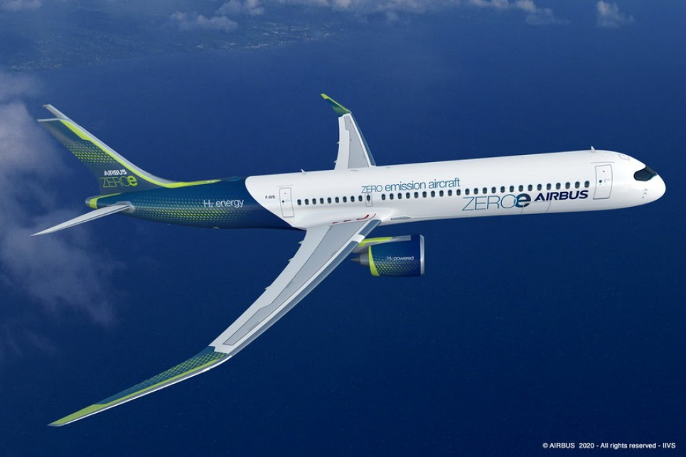 Airbus представил три концепта водородных лайнеров с нулевыми выбросами