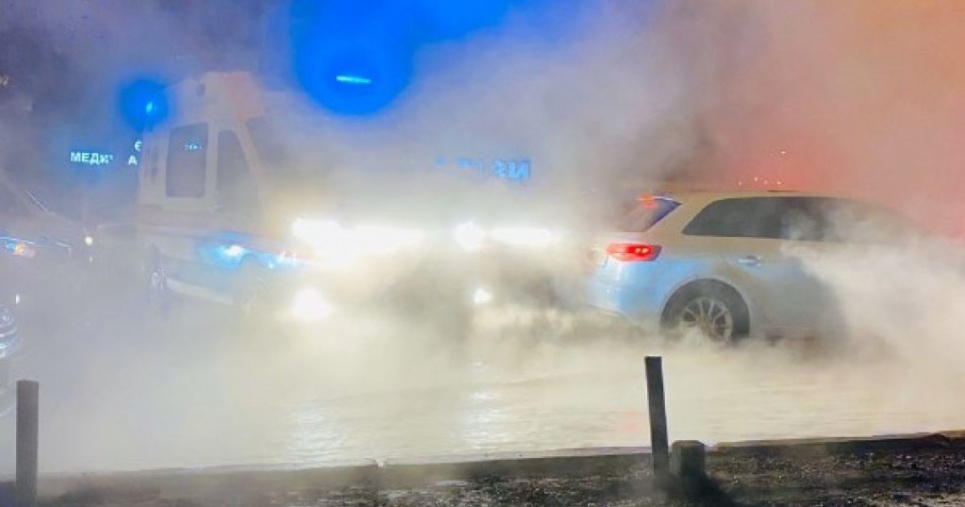 У Києві вулиці залив окріп й нічого не видно через пару (відео)