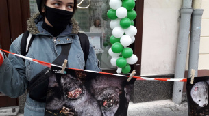 Україною прокотилася хвиля протестів проти хутра «Кривавий розпродаж» (фото) Фото: ГО Відкриті клітки