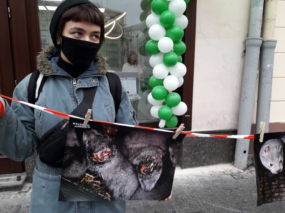 Украиной прокатилась волна протестов против меха «Кровавая распродажа» (фото) Фото: ОО Открытые клетки