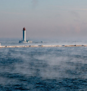 В Одесі, при -15 "закипіло" море (відео)