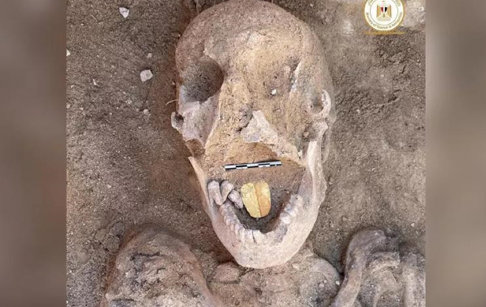 Найдена мумия с золотым языком. Фото: Ministry of Antiquities of Egypt 