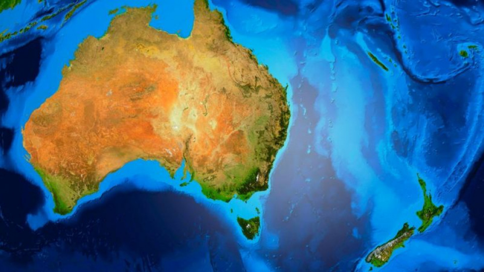 Дані супутника дозволяють побачити континент Зеландія, що лежить на схід від Австралії.
