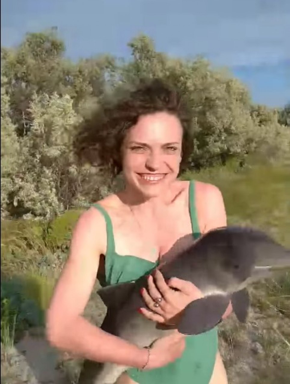 На Кінбурнській косі врятували дельфінятко, яке намагалось викинутися на берег (відео) Дельфінятко заблукало