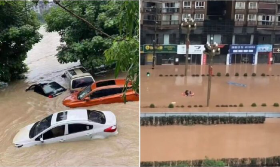 Китай затапливает, некоторые города наполовину под водой (ВИДЕО)