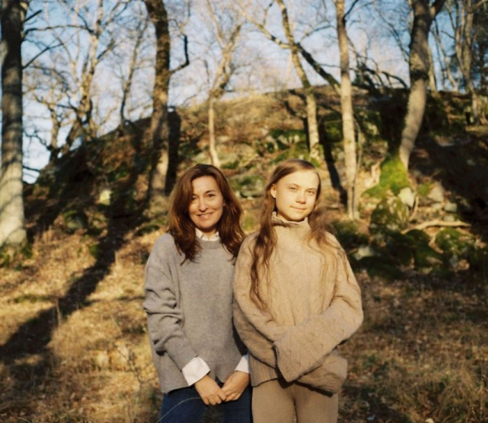 Фото Vogue Scandinavia: Грета Тунберг с главным редактором Мартиной Бонье.