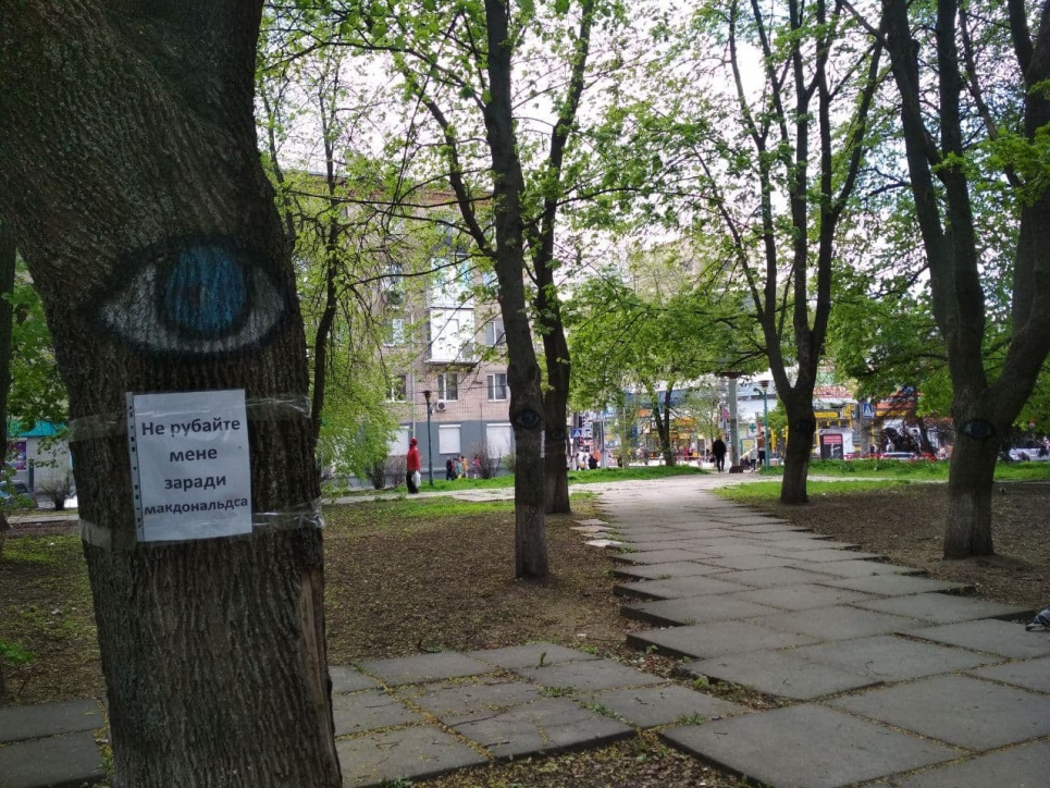 Екоактивістка припинила голодування проти знищення парку заради будівництва МакДональдсу у Кропивницькому (ФОТО) Парк