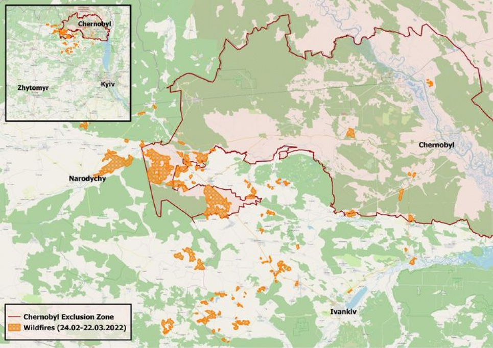 У Чорнобильській зоні відчуження горить 7600 га радіаційно-забруднених лісів — UNCG