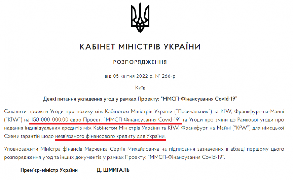 150 млн євро на «фінансування COVID-19»: Кабмін бере нову позику