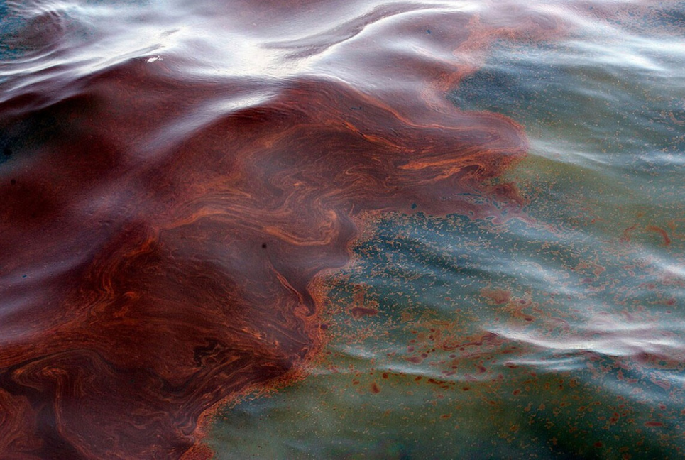 Судно загрязнило море нефтепродуктами.