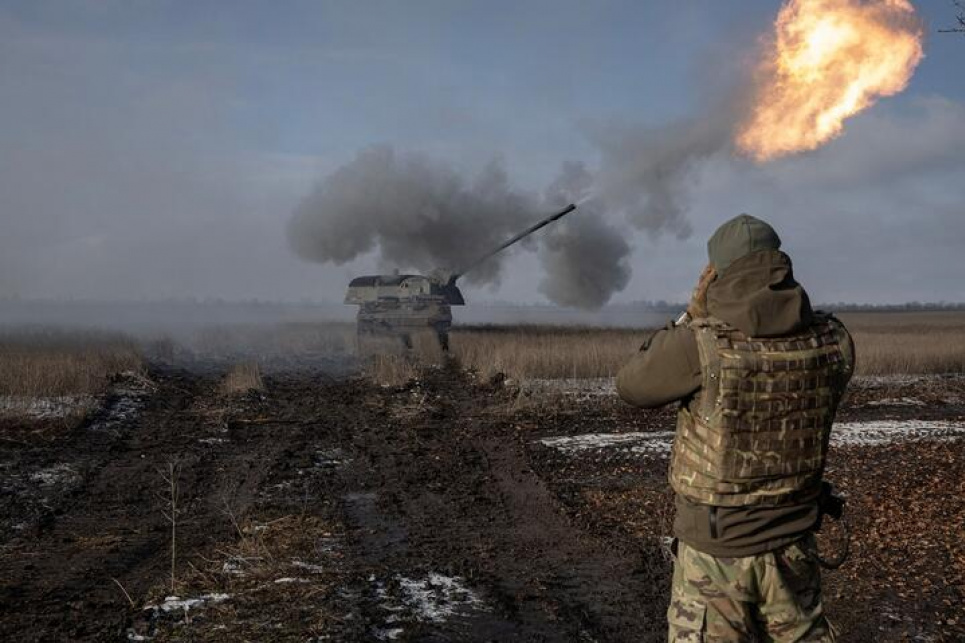 Українські військові у Бахмуті, лютий 2023 року. Фото: Reuters