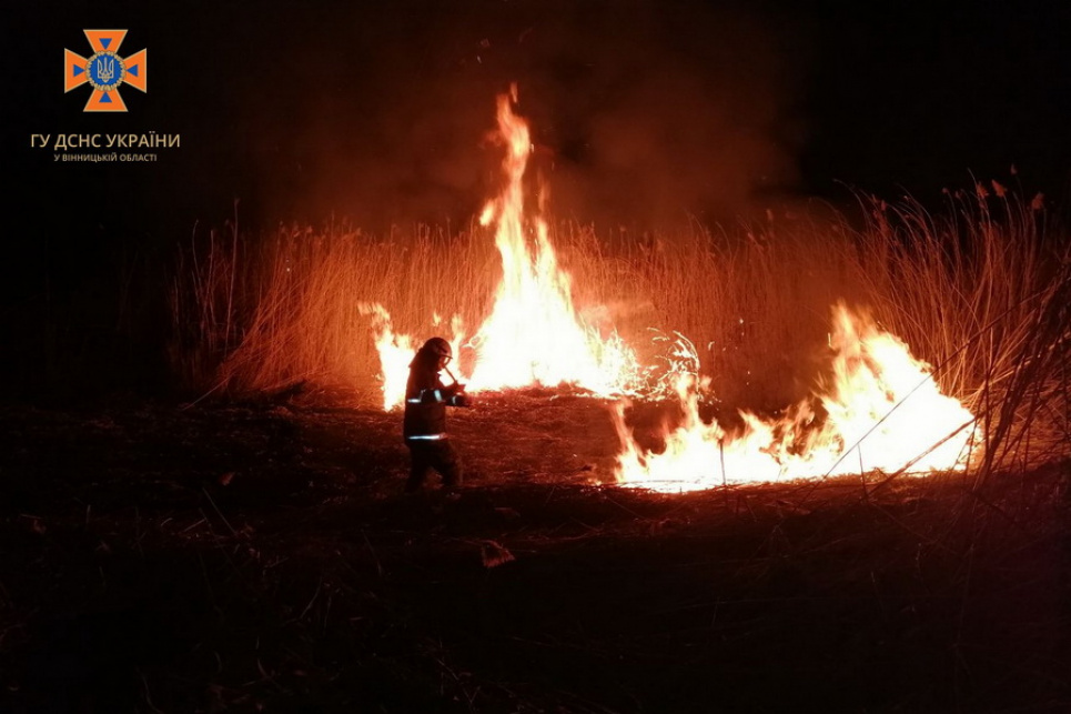 Гасили пожежі в екосистемах на майже 4 гектарах: Вінницькі рятувальники закликають не палити сухостій