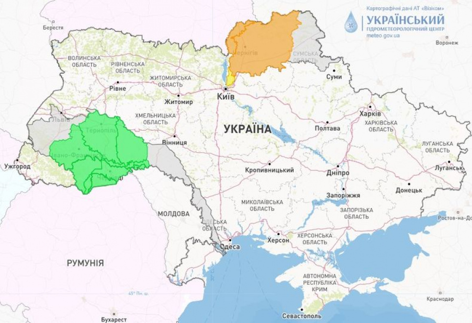 Укргідрометцентр попереджає про затоплення деяких регіонів України (ФОТО)