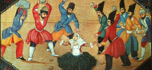 Побиття камінням перелюбниці. Ілюстрація до перського видання «1001 ночі» середини 1850-х років