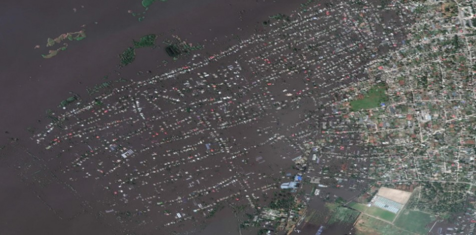Затопленні Олешки. Вигляд із супутника. Afp photo / satellite image ©2023 Maxar Technologies