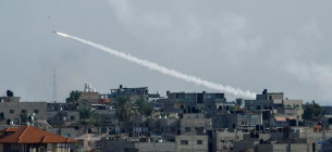 Випущена із сектора Газа у бік Ізраїлю ракета, 7 жовтня 2023 року. Фото: Reuters