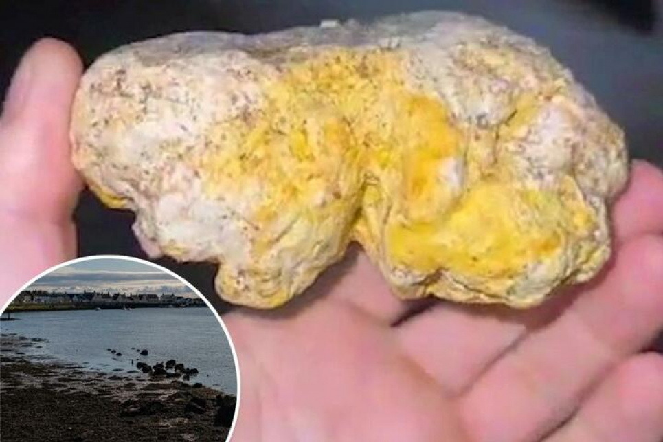 Амбра, знайдена на пляжі мешканцем Великій Британії. Фото: X / @nypost