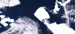 Супутниковий знімок айсберга A23a в Антарктиді 15 листопада. Фото: European Union/Copernicus Sentinel-3/Reuters