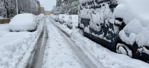 Засніжені автомобілі припарковані на вулицях після сильного снігопаду, що обрушився на Баварію та її столицю Мюнхен, Німеччина, 2 грудня 2023 року. Фото: Reuters