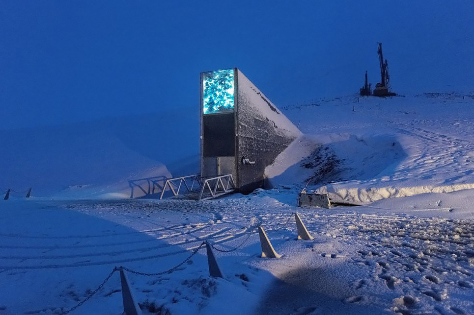 Вхід у Всесвітнє насіннєсховище на Шпіцбергені, 2018 рік Фото: twitter.com/GlobalSeedVault