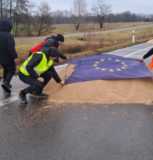  Знищення українського зерна польськими протестувальниками