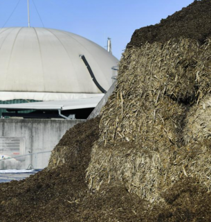 Биогазовая установка в австрийской федеральной земле Бургенланд использует в качестве сырья траву, клевер, стебли подсолнечника. Фото: Robert Jäger/APA/picture alliance