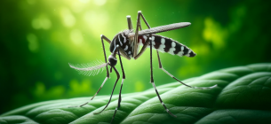 Азійський тигровий комар. Зображення згенероване ШІ