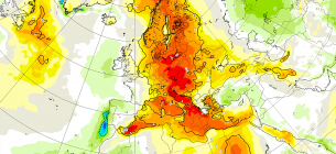 На Європу чекає осіння спека. Скріншот карти Максиміліано Еррери