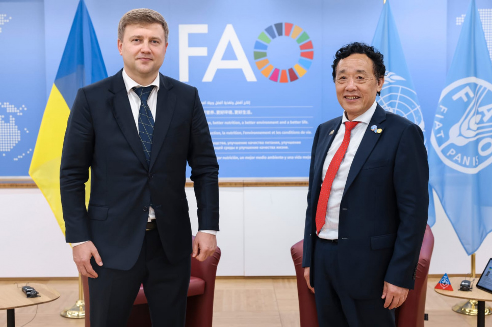 Підтримку розвитку агросектору обговорив голова Мінагрополітики з керівником FAO ФОТО: Міністр агрополітики Віталій Коваль зустрівся з Генеральним директором FAO / Мінагрополітики