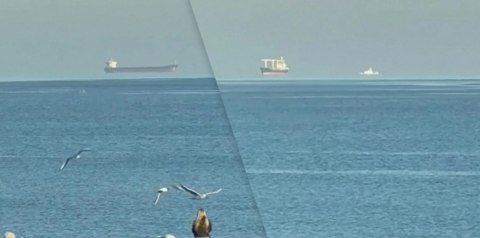 В Одессе зафиксировали редкое явление фата-морганы: корабли "парили" над морем Фата-моргана в Одессе. коллаж УНИАН, скриншоты
