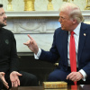 Фото: Володимир Зеленський, президент України, Дональд Трамп, президент США під час зустрічі у Білому домі / France 24