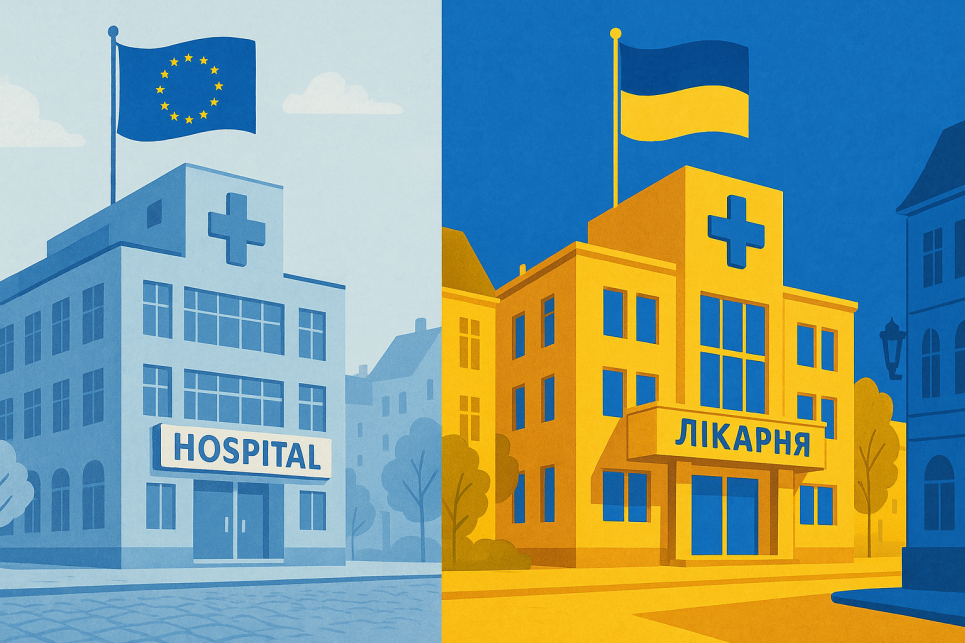 Доступність лікарень у Європі: 83 % жителів ЄС живуть за 15 хвилин їзди від медзакладу, а що в Україні? Зображення згенеровано ШІ