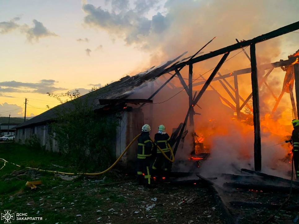На Хустщині горів хлів з вівцями (ФОТО) На Хустщині горів хлів з вівцями