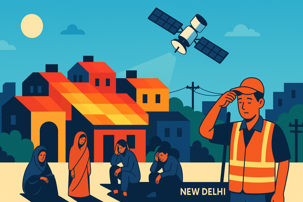 Штучний інтелект проти спеки: як AI рятує людей від спеки в Індії Супутник для боротьби зі спекою. Зображення створено ШІ