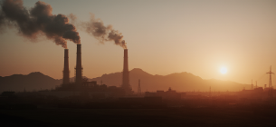 Планета на грани — человечество выбросило 40,8 гигатонн CO₂ Дым над ТЭС. Изображение создано ИИ